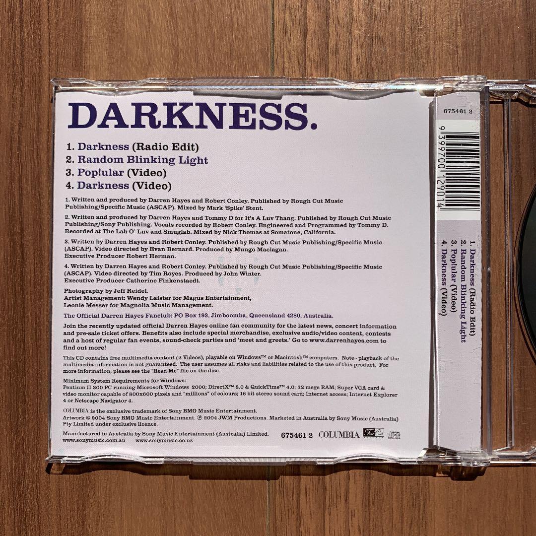 Darren Hayes ダレン・ヘイズ Darkness AU盤シングル オーストラリア盤 Australia盤 新品未使用_画像3