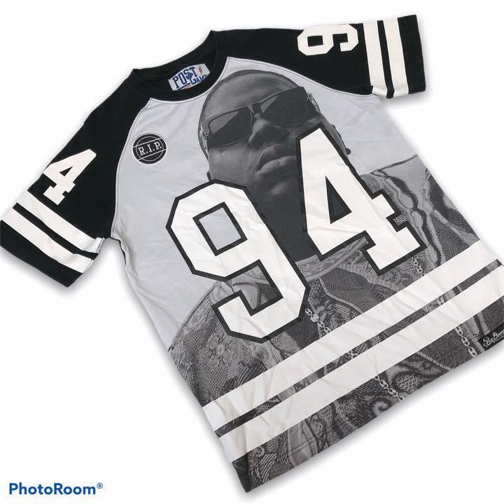 post game ビギー 半袖Tシャツ L メンズ ノトーリアス ビッグ 半袖シャツ 半袖 フットボールTシャツ フットボールシャツ ゲームシャツ 黒_画像2