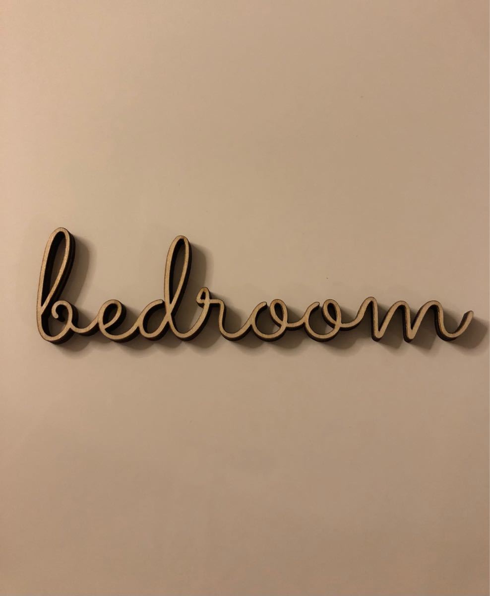 木製　文字　bedroom 飾り　インテリア　小物　可愛い