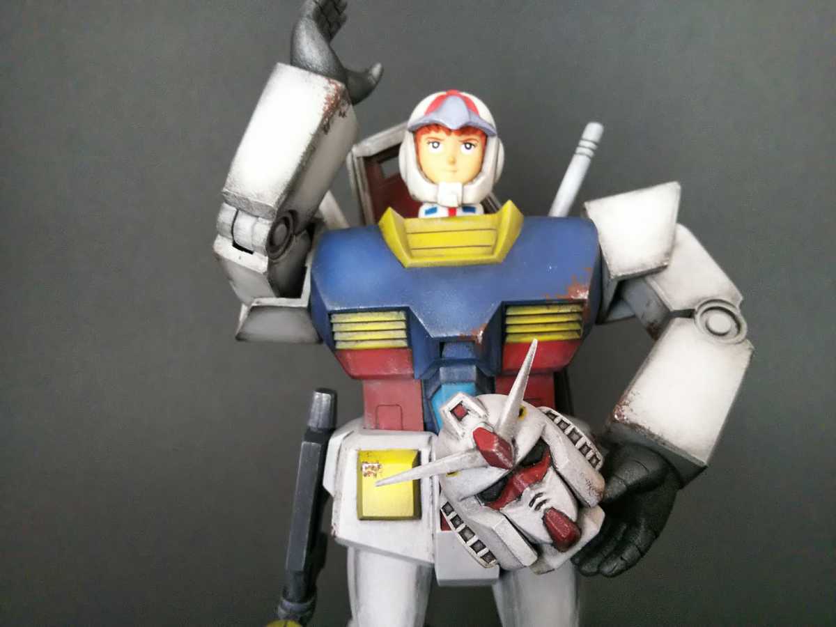 ヤフオク アムロ ガンダム ガンプラ 旧キット 1 100 完成