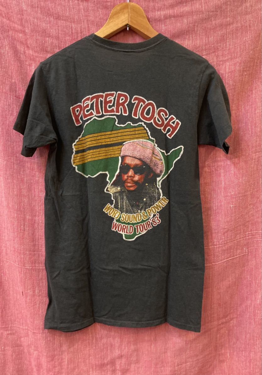 ヴィンテージ 80s ピータートッシュ Peter Tosh Tシャツ / BOB MARLEY Lee Perry Rolling Stones Marcus Garvey Haile Selassie セラシエの画像1