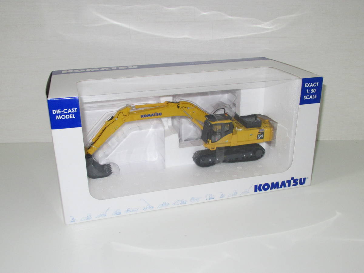 匿名送料無料 ☆大型サイズ KOMATSU 建機ミニチュア コマツ ★PC400 LC 油圧ショベル ☆スケール /50 絶版 希少モデル 未使用品 即決！_画像1