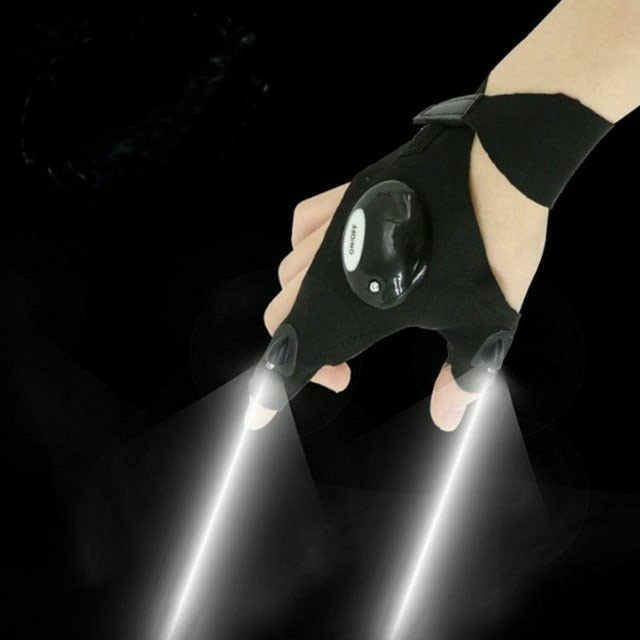 LEDライトグローブ LEDライト手袋 ライト手袋 両手用2枚セット　夜釣り　キャンプ　犬の散歩　夜間作業