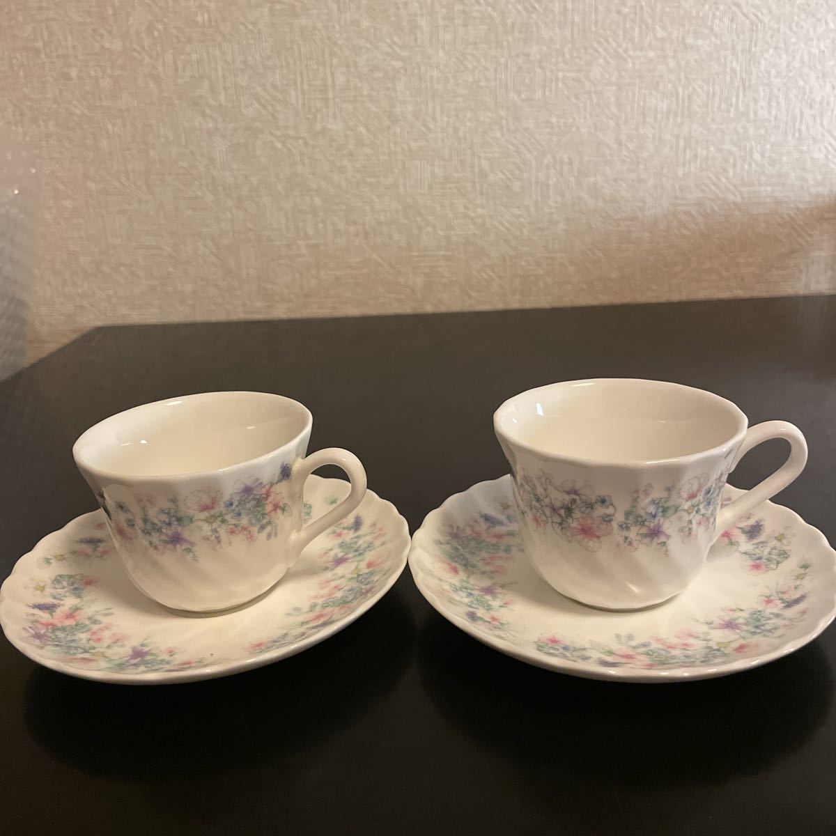 ウェッジウッド Wedgwood アンジェラ ANGELA カップ&ソーサー2客 花柄