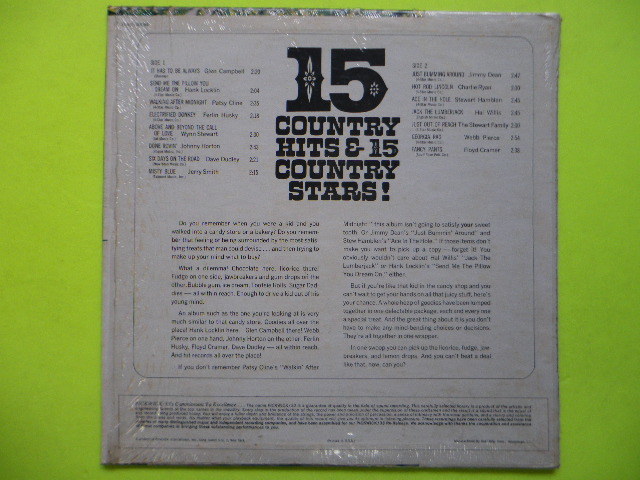 LP（輸入盤）/15COUNTRY HITS &15COUNTRY STARS！　☆５点以上まとめて（送料0円）無料☆_画像2