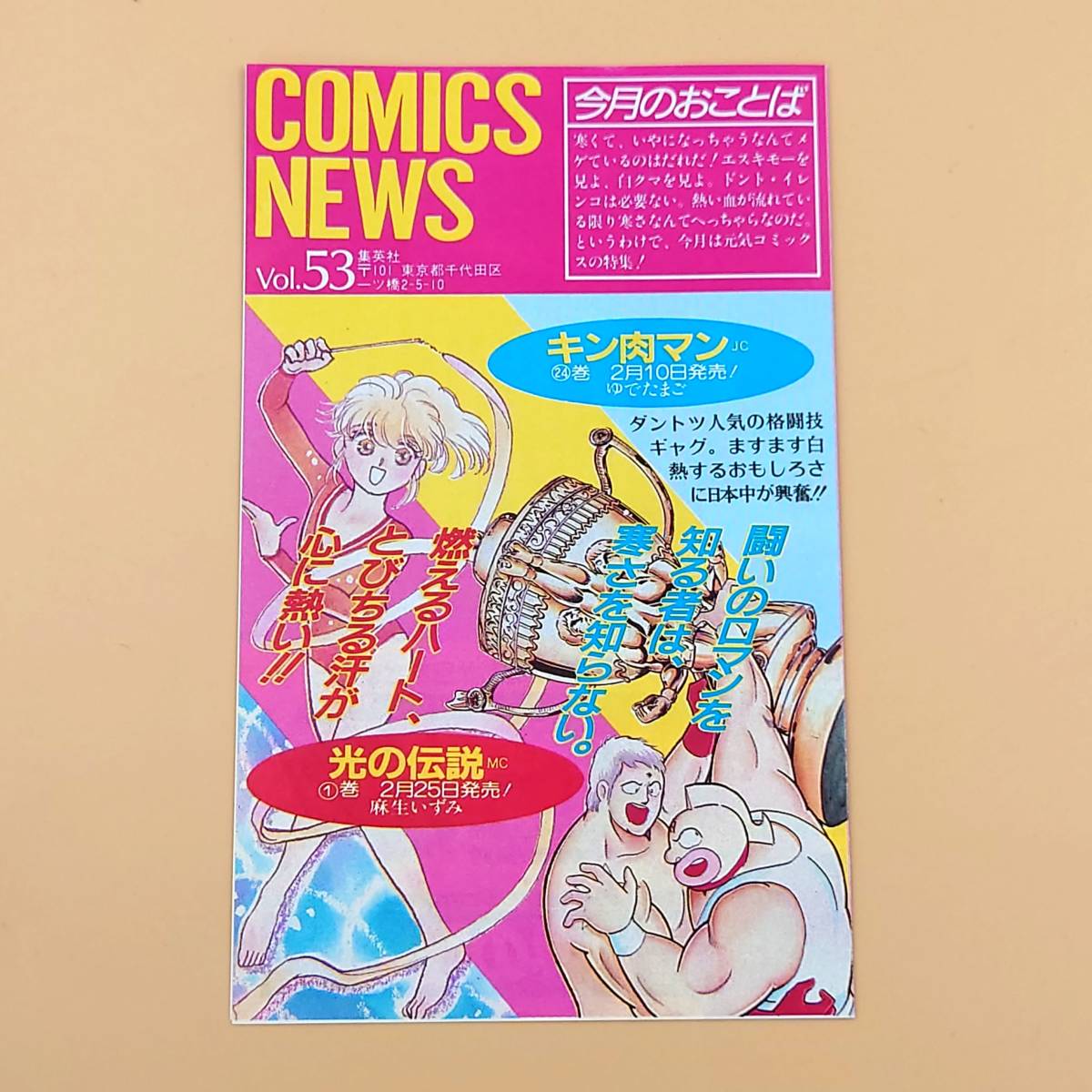 80年代 集英社 コミックスニュース Vol.53 新刊案内 初版冊子 ジャンプ キン肉マン 光の伝説 ヤヌスの鏡 ザ サムライ(漫画