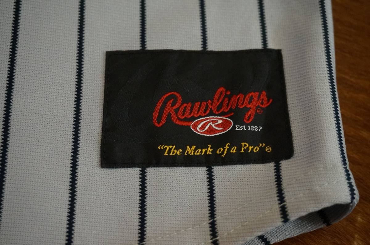 ローリングス Rawlings グレー ピンストライプ P WAY 2 ベースボール ジャージ ノースリーブ ユニフォーム YOUTH L M-S W-M_画像7