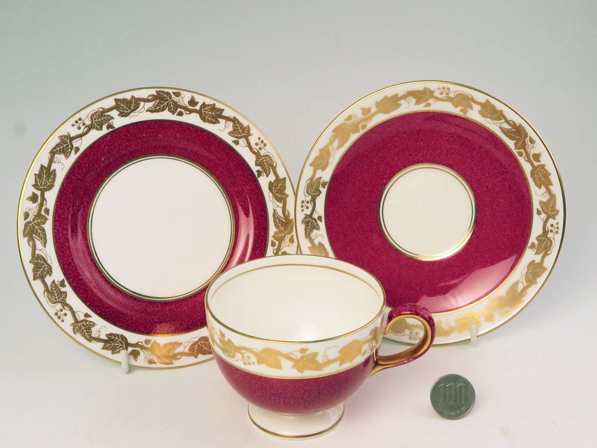 ウェジウッド Cup&Saucer&Plate = WHITEHALL-RUBY ( 1級品 )