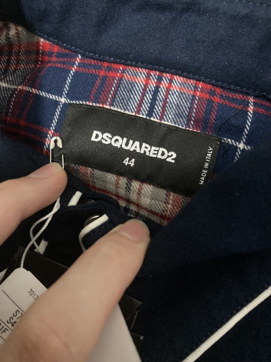 未使用品! dsquared2 ウェスタンチェックシャツ 刺繍シャツ 44