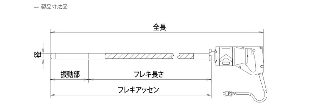 軽便バイブレーター エクセン E28FPA 1.5m 001642000 ベビーフレキ　_画像3