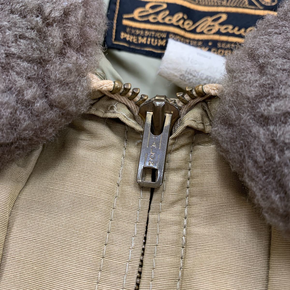 F * 米国製 60~80's ビンテージ Eddie bauer エディーバウアー 襟ボア