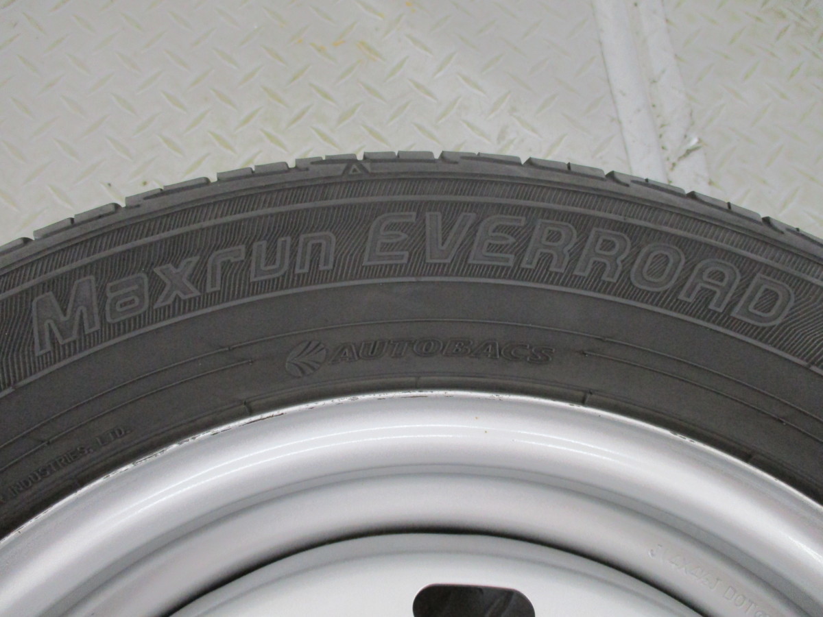 ■中古タイヤホイール■　14インチ 4.5J +45 4H マルチ 100 114.3 AUTOBACS Maxrun EVERROAD 175/65R14 82H S 激安 送料無料 I310_シルバー