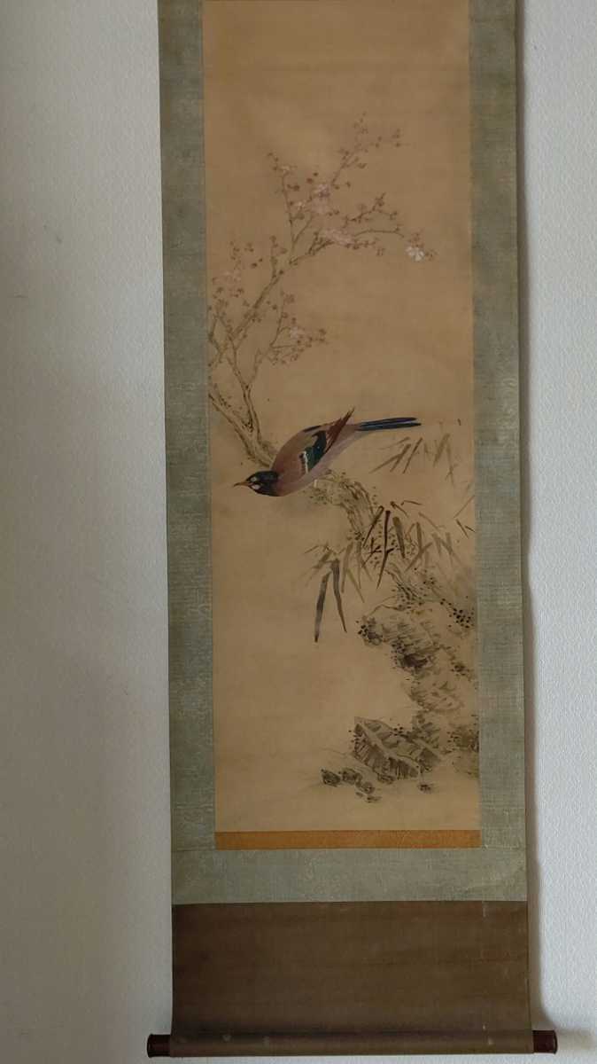 掛軸 梅に鶯 梅と鶯 ウメ ウグイス 蔵出し 古美術 藏 古いものです。5_画像9