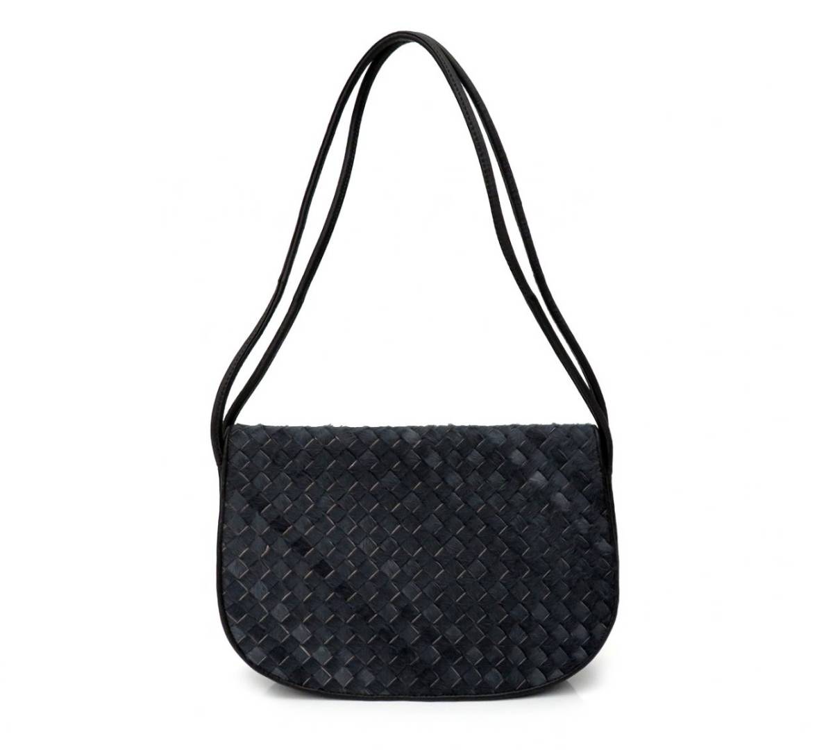 4708 BOTTEGA VENETA ボッテガヴェネタ ハラコ レザー イントレチャート ロングハンドル ハンドバッグ ショルダーバッグ ヴィンテージ 鞄_画像1