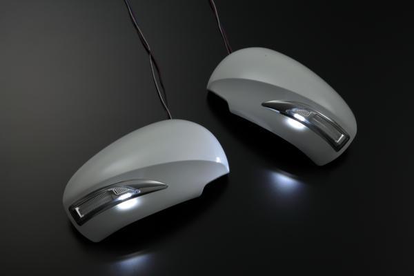 [在庫処分特価] 120系 ラクティス LEDウインカーミラー 純正交換式 カーボン調/白光 ドアミラー カバー交換式 ウインカー_画像5