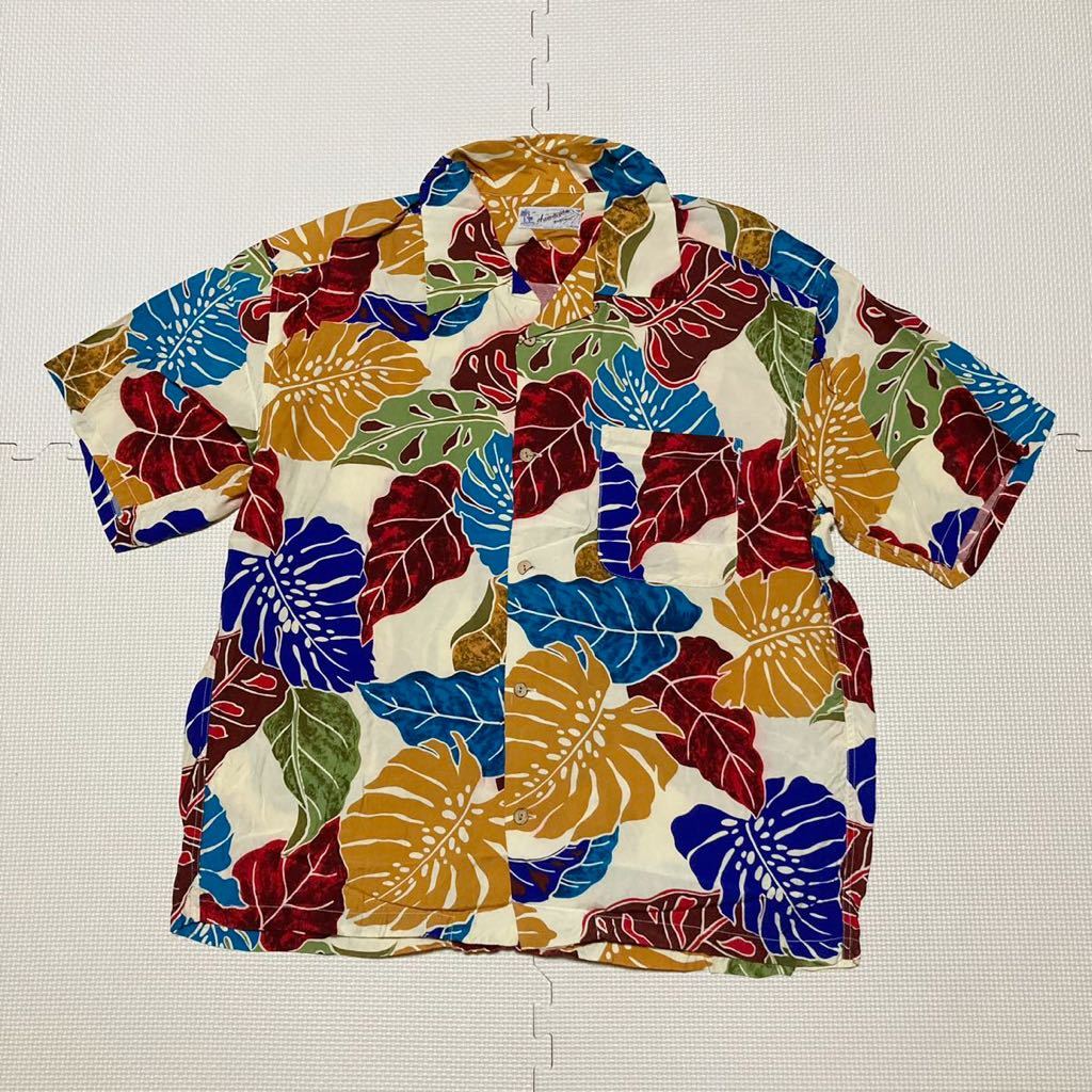 Hawaiian Originals アロハシャツ ガラシャツ 半袖シャツ 葉っぱ柄_画像1