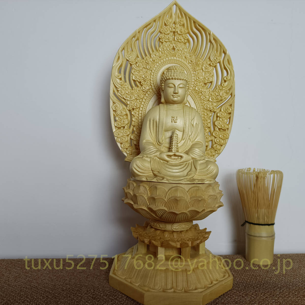 薬師如来特上彫木彫仏像仏教工芸品細密彫刻開運出世日本代购,买对网