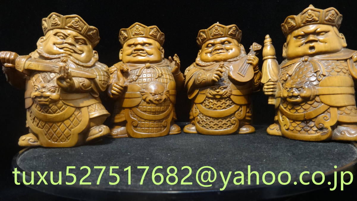 四天王像 四天王 一式 古美術 時代彫刻 総柘植材 木彫仏教 精密彫刻