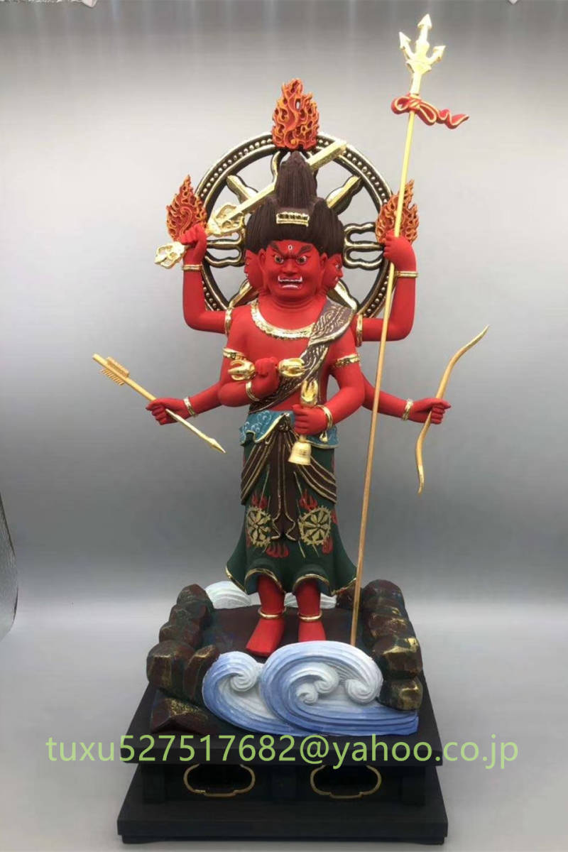 仏像☆桧材 極彩色 三宝荒神 仏教美術 置物 仏教工芸品 chuguevrda.gov.ua