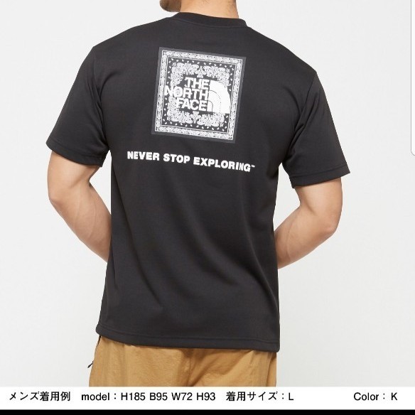 新品　サイズM　ノースフェイス　バンダナTシャツ　バンダナスクエアロゴTシャツ