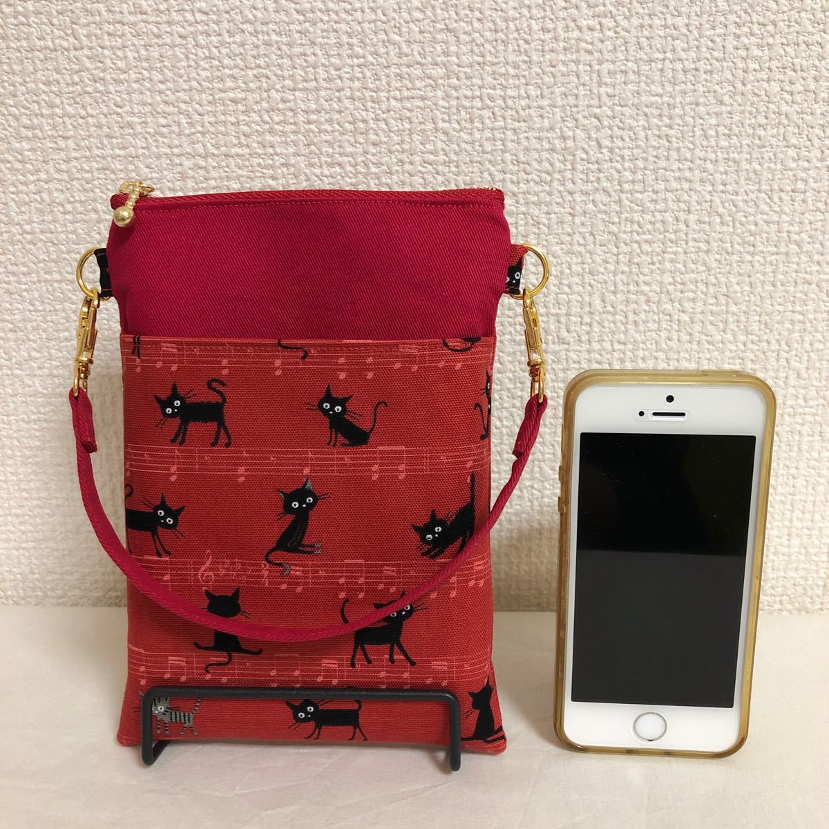 ハンドメイド　スマホすっぽりポーチ&ミニポーチ