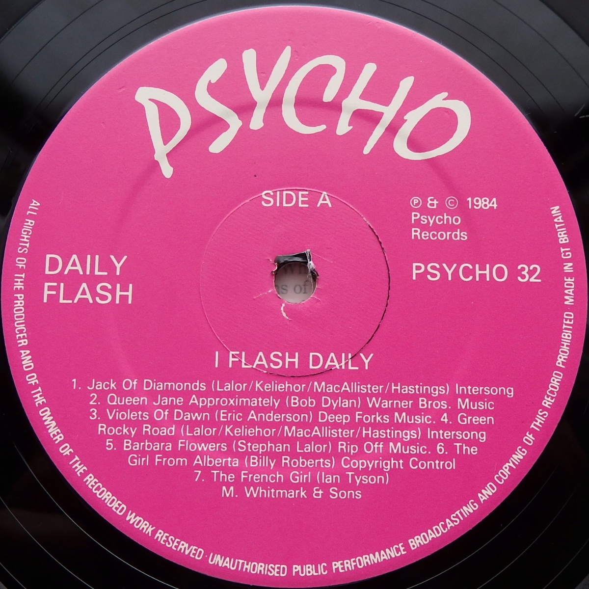 LP THE DAILY FLASH I FLASH DAILY PSYCHO 32 米盤 60'S サイケ ガレージパンク_画像4