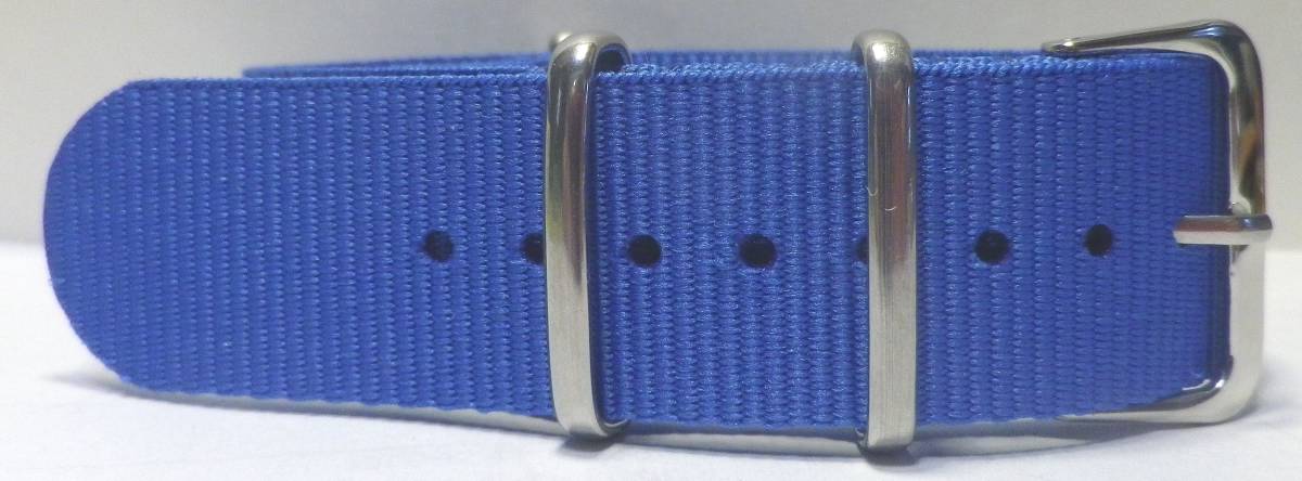 22MM NATO ミリタリー　ナイロンベルト新品　スカイ?ブルー　肉厚 LONG