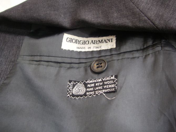 1598 GIORGIO ARMANI メンズジャケット グレー 肩パット有り_画像6