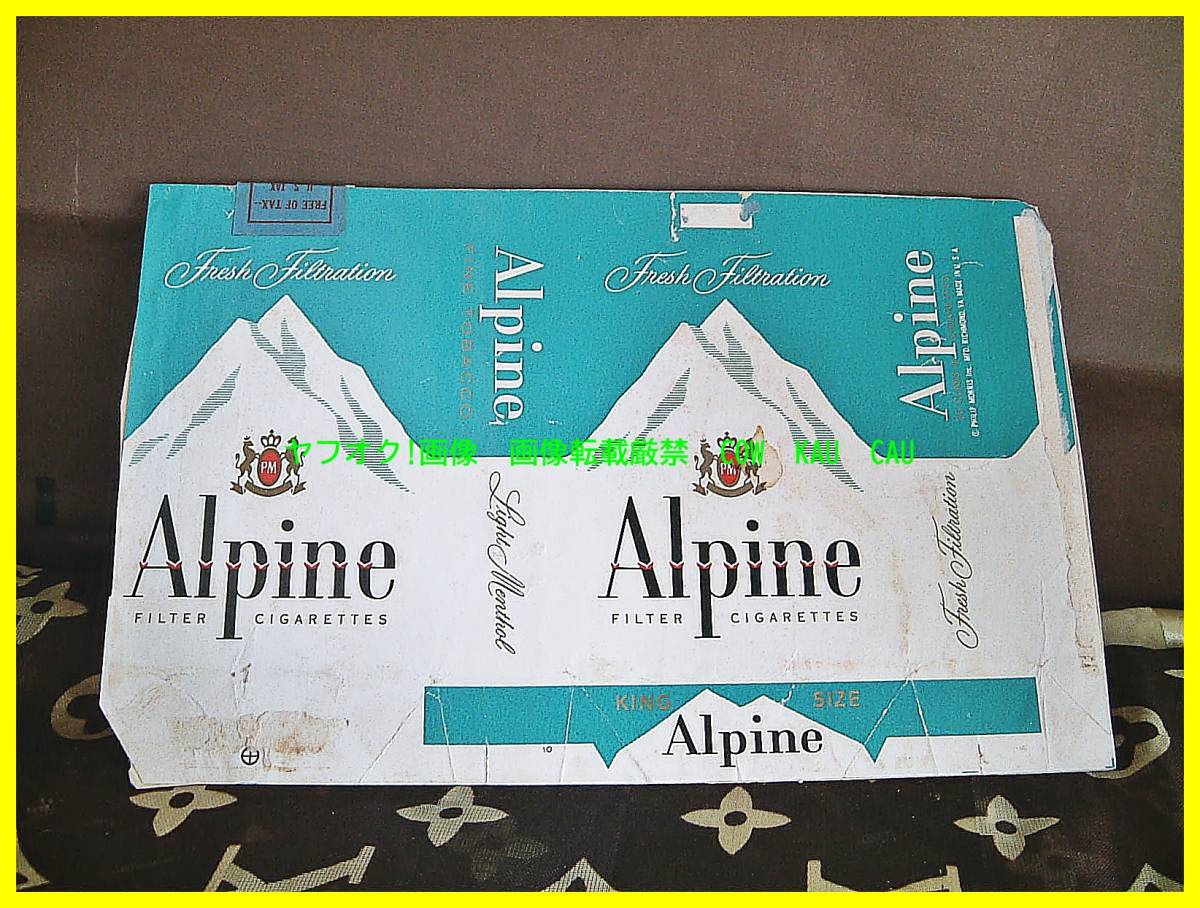◆　レア　レトロ　海外　たばこ　パッケージ　Alpine フィリップモーリス　USA シガレット 廃盤　アンティーク　ビンテージ　紙もの　_画像1