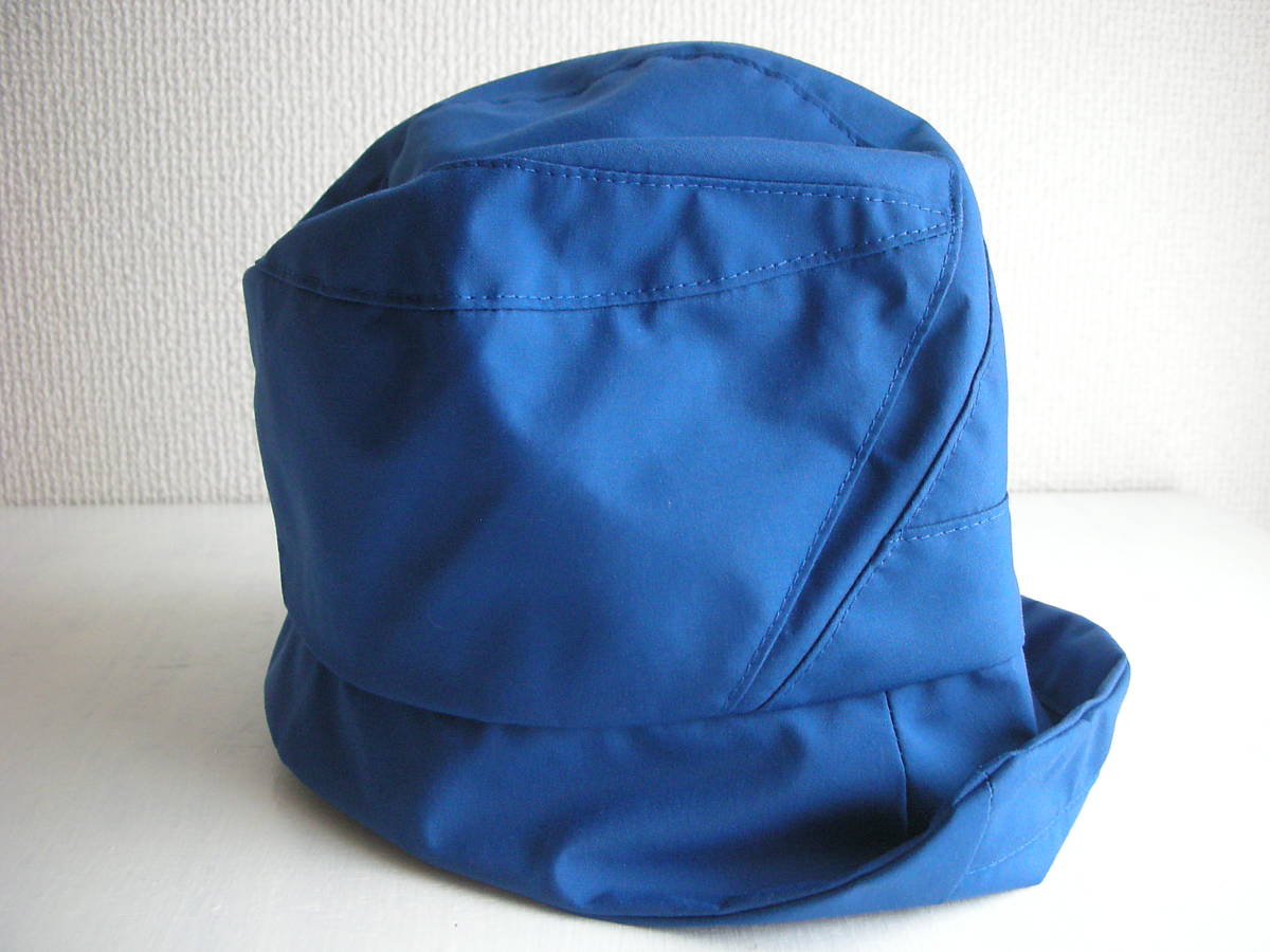 k98 new goods 19,000 jpy 56cm man and woman use made in Japan kami rough kaKAMILAVKA rain for also * raincoat solid . folding hat hat asimeto Lee blue blue 