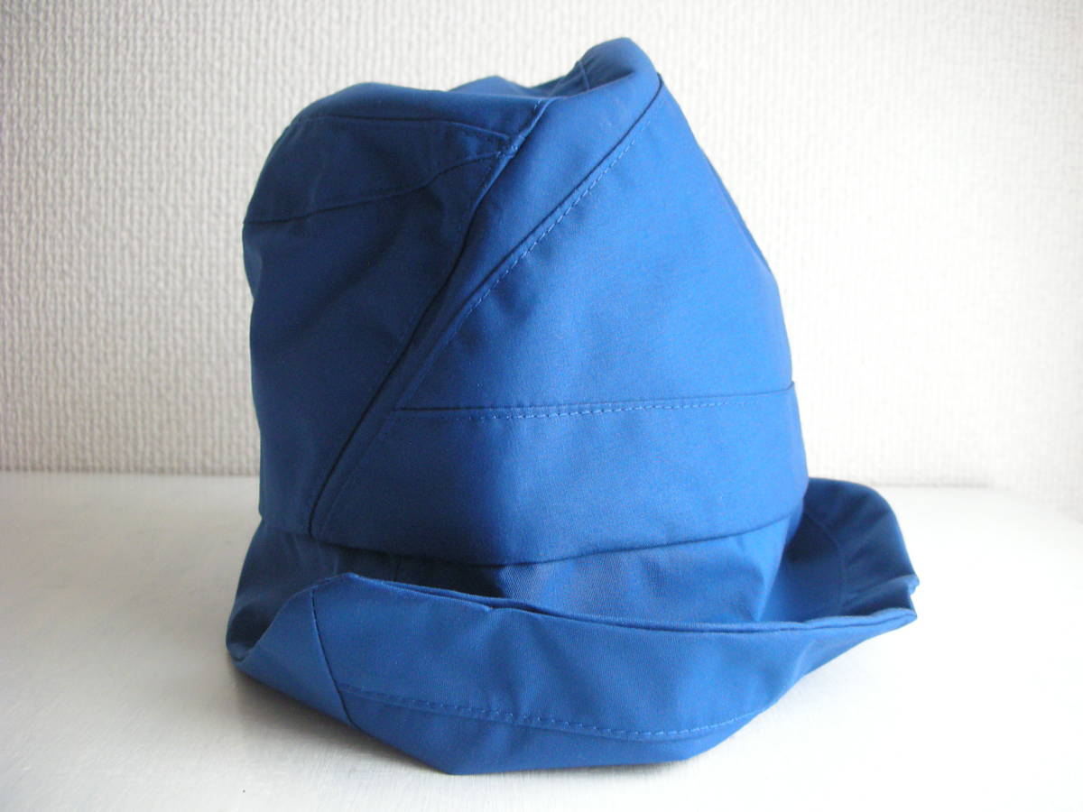 k98 new goods 19,000 jpy 56cm man and woman use made in Japan kami rough kaKAMILAVKA rain for also * raincoat solid . folding hat hat asimeto Lee blue blue 