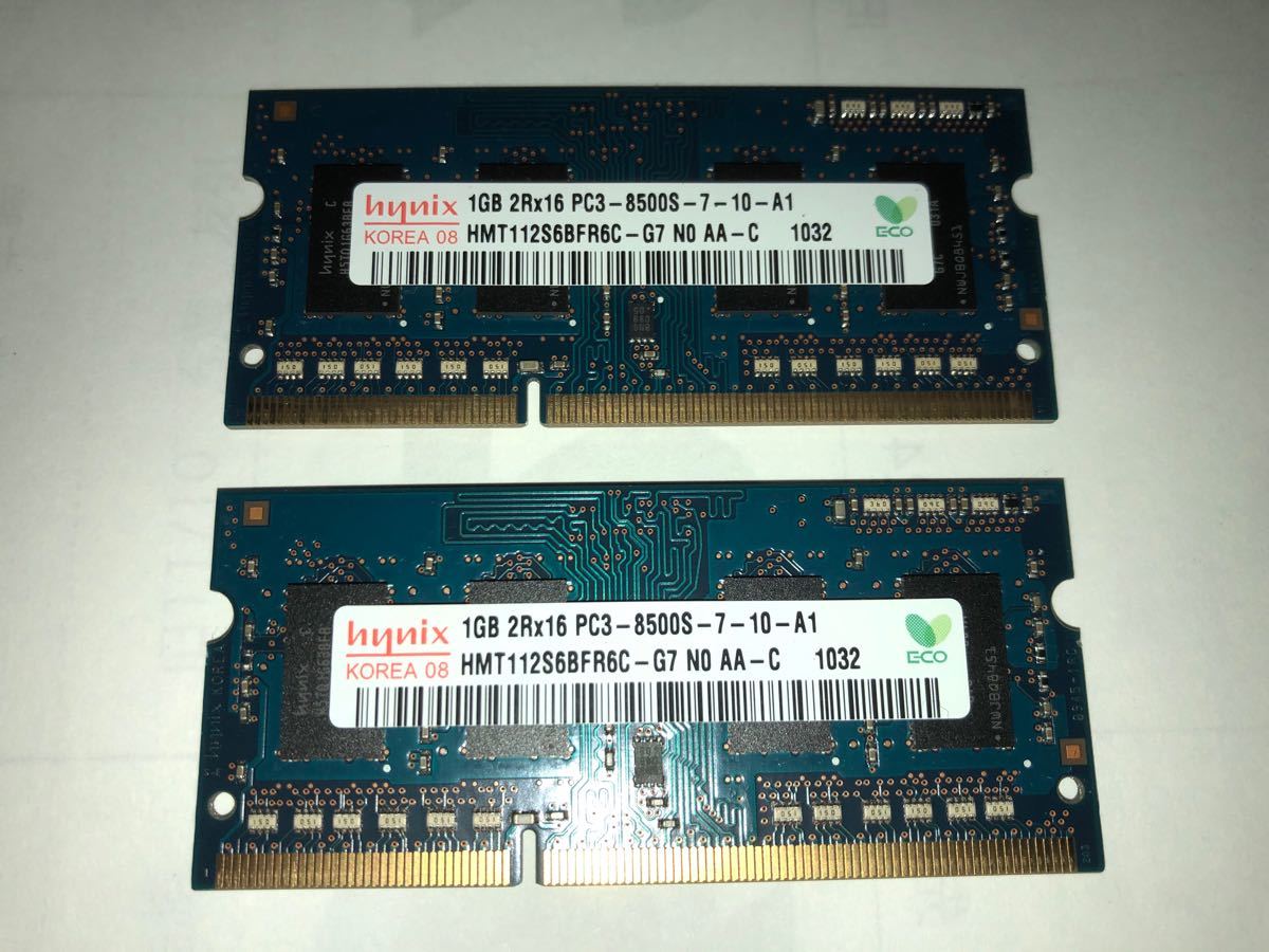 DDR3 ノートPC 用メモリ 1GB ×2 PC3-8500S hynix