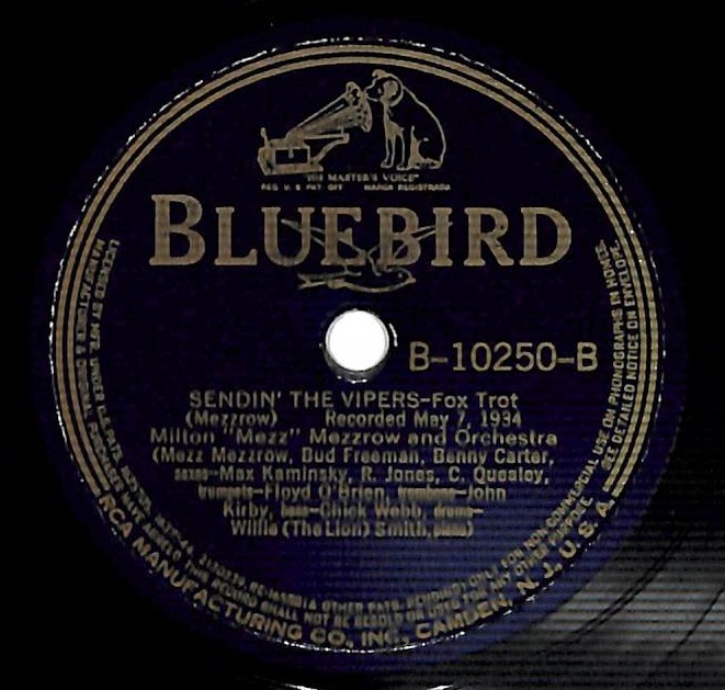 S0274/JAZZ SP/ рис /BLUEBIRD/Mezz Mezzrow And His Orchestra/Apologies/Sendin\' The Vipers