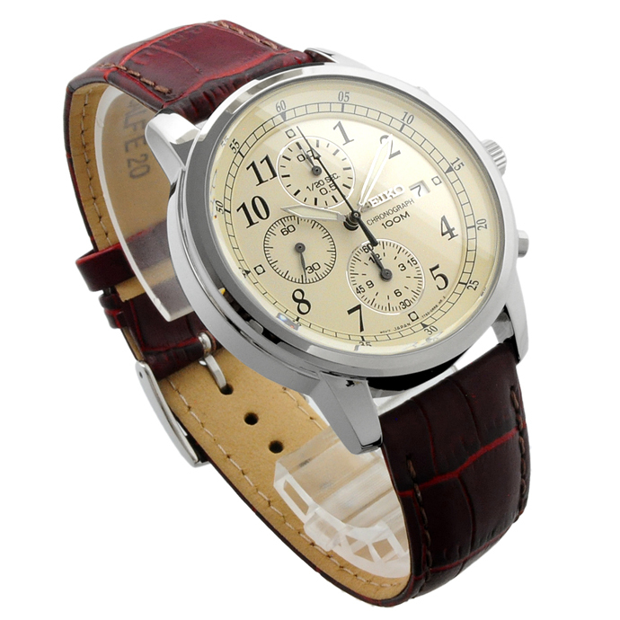 送料無料 新品 腕時計 SEIKO セイコー 革ベルト 海外モデル クォーツ