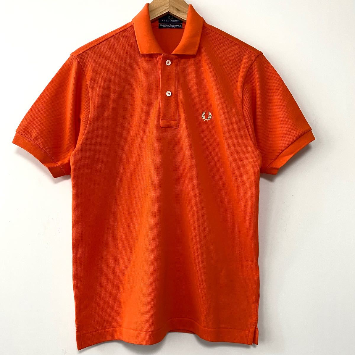FRED PERRY フレッドペリー 半袖 ポロシャツ 日本製 オレンジ S FRED PERRY フレッドペリー 半袖 ポロシャツ 日本製 オレンジ S