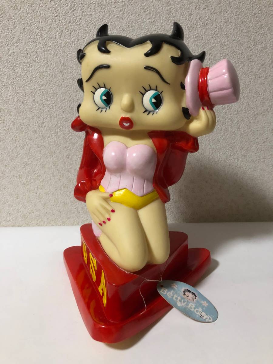 BettyBoop ベティブープ ベティちゃん 貯金箱 ソフビ フィギュア 1990 廃盤 激レア #帽子 #ピンク #レッド #イエロー #USA_画像1