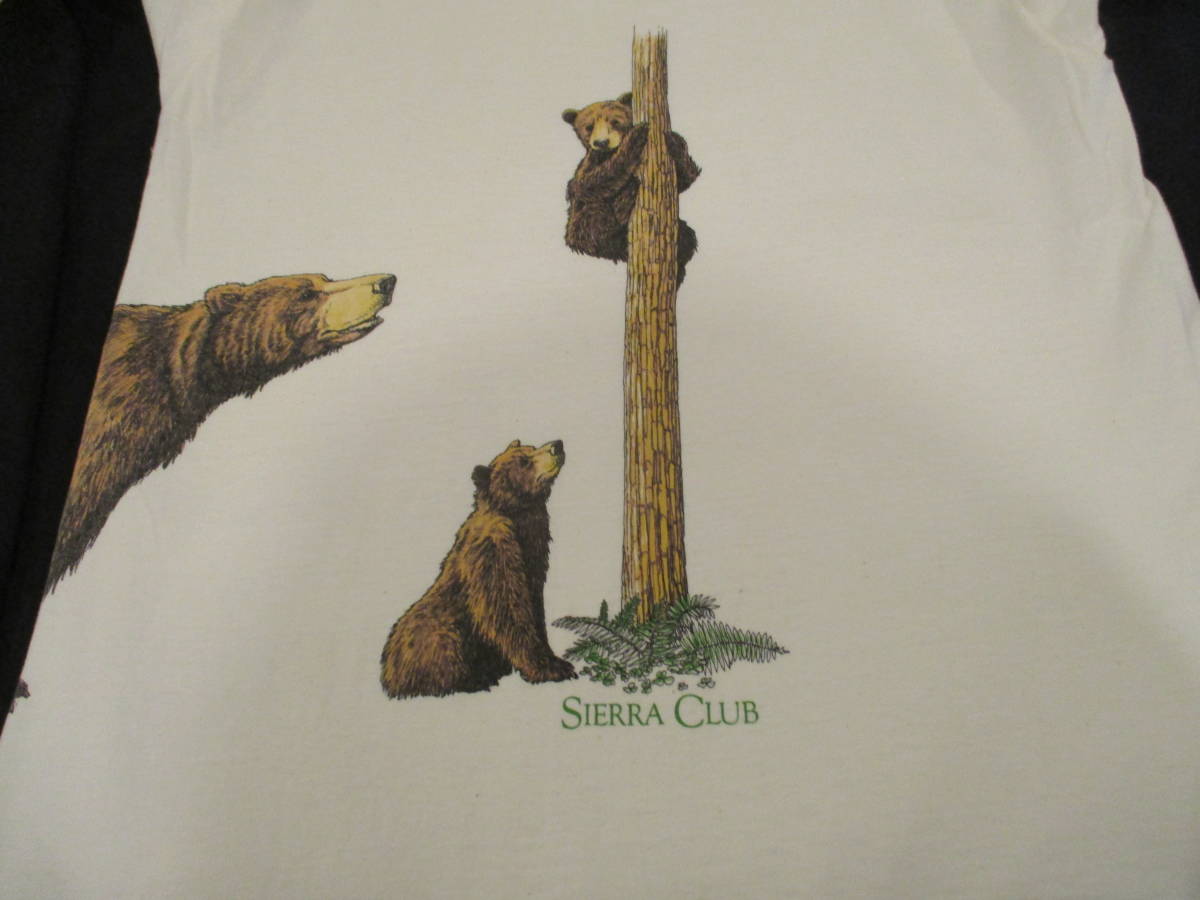 90's SIERRA CLUB シエラクラブ 自然保護 Tシャツ ビンテージ 熊 ベア 動物 ヘインズ USA製_画像4