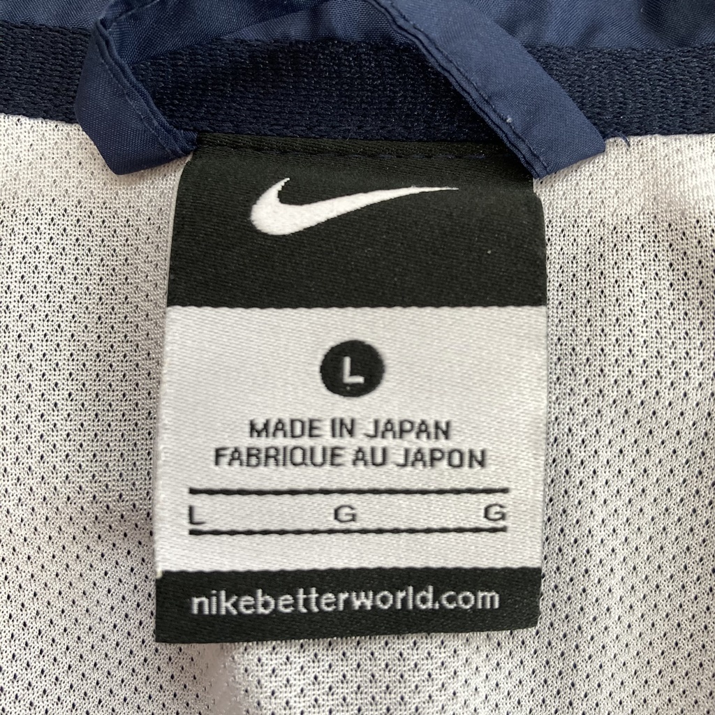 【人気】NIKE/ナイキ 総合学院テクノスカレッジ ナイロンジャケット 裏地メッシュ ネイビー サイズL/A719_画像8