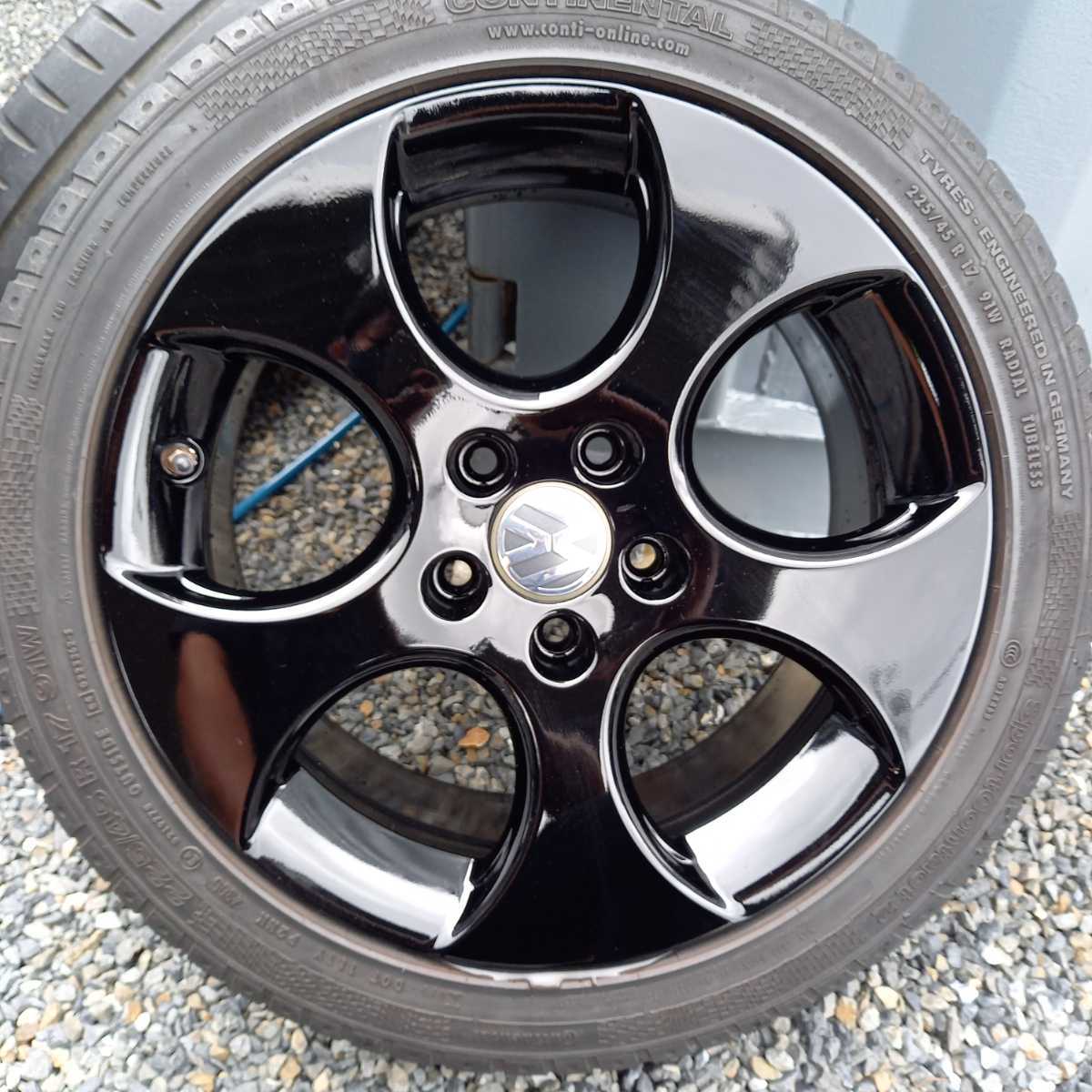 美品　フォルクスワーゲン　ゴルフ　225/45R17 ブラック塗装品_画像5