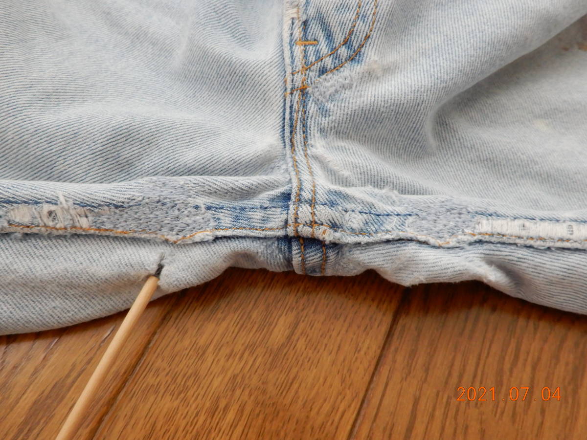  crash Denim! ice blue!90s Levi's 501 Vintage Denim jeans USA made America American Old 90 period cotton 100