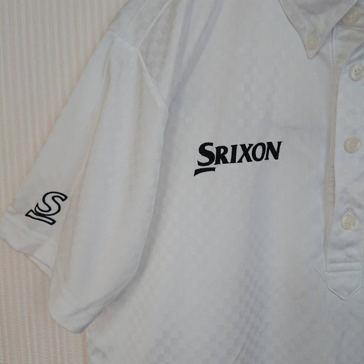 SRIXON スリクソン ボタンダウン ポロシャツ 白 サイズM　ポリエステル100％_画像3