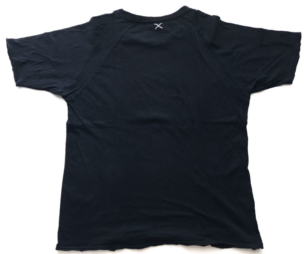 シフリー ダメージ加工 ラグラン Tシャツ ブラックTシャツ 日本製  柔らかい上質素材 ハイクオリティー MADE IN JAPAN 柳4375の画像2