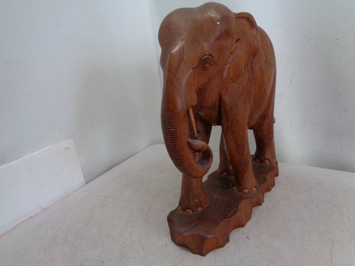 MK2725 木彫り　★　象の置物　★インテリア_画像2