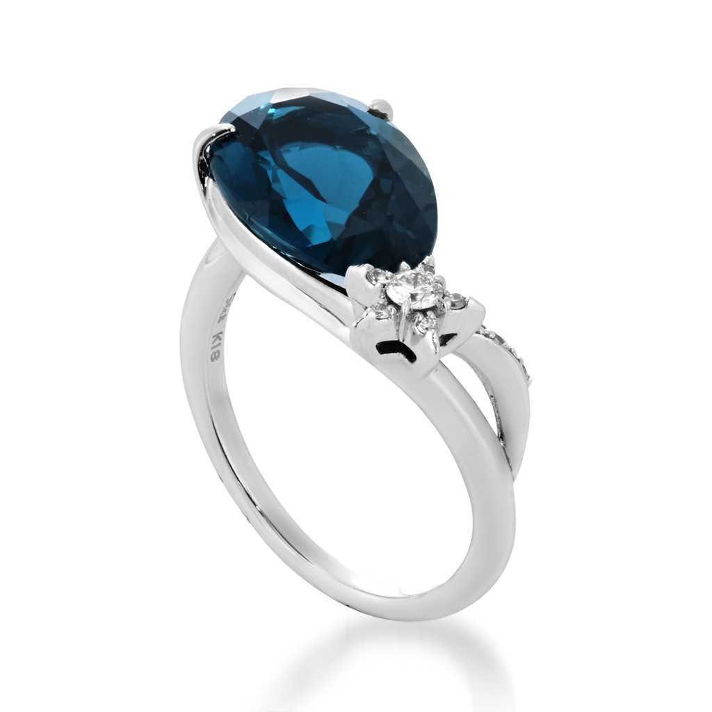 スタージュエリー K18 リング NIGHT BLUE 指輪 ロンドン ブルー トパーズ 9号 ダイヤモンド STAR JEWELRY  ホワイトゴールド 星 18金