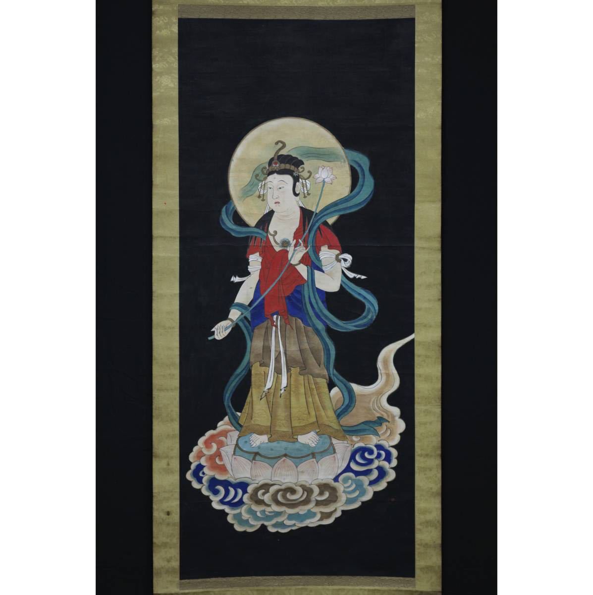蔵出】市原円潭 「観音菩薩像」◎肉筆紙本◎江戸時代の画 蔵出】市原円潭 「観音菩薩像」◎肉筆紙本◎江戸時代の画
