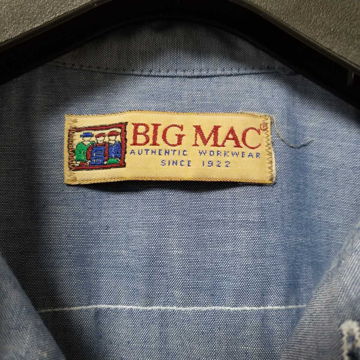 BIG MAC ビックマック コットン 半袖 シャンブレーシャツ サイズXL位 03G1614_画像3