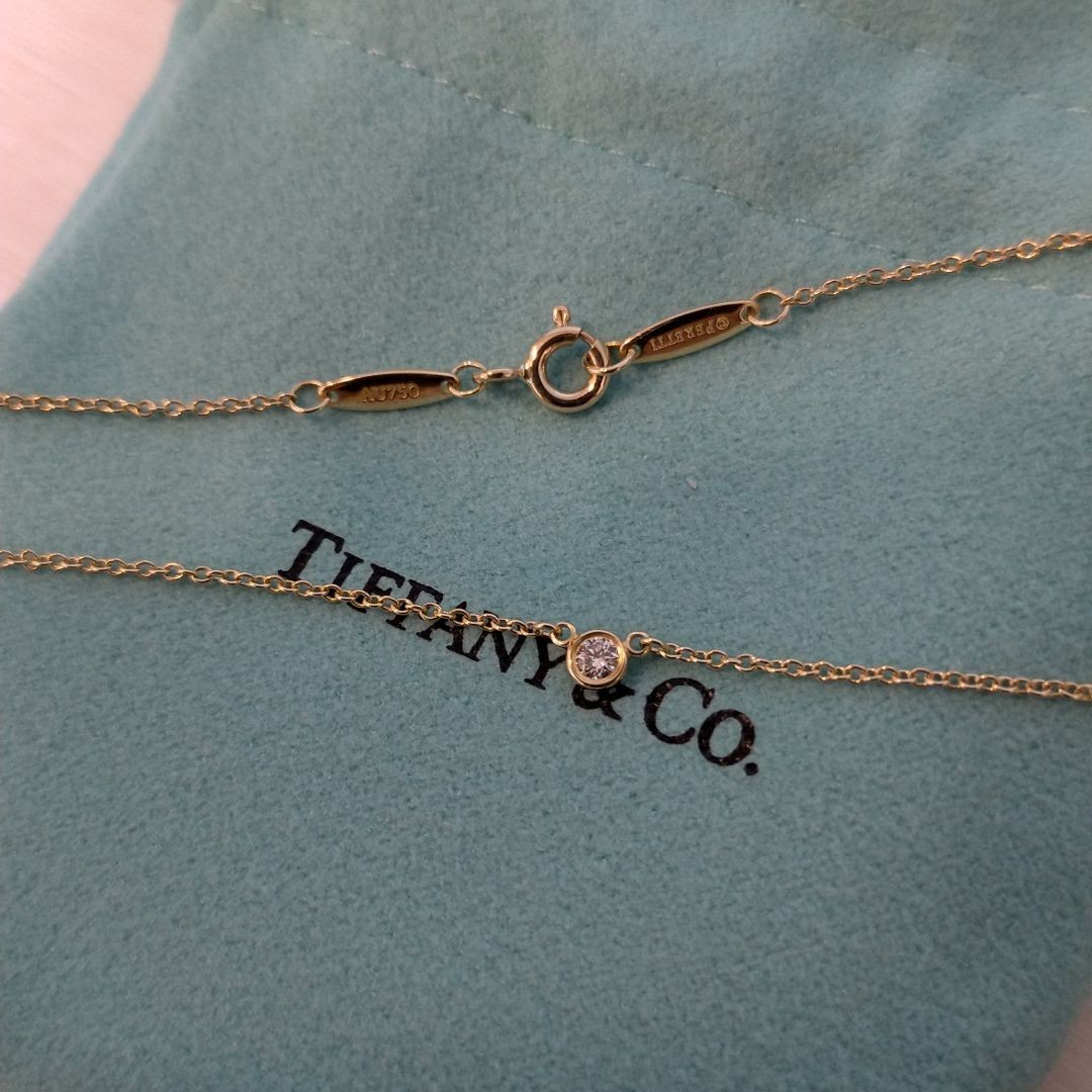 ティファニー Tiffany バイザヤードネックレス 0 08ct イエロー