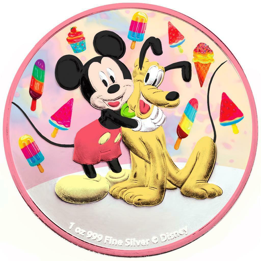 ニウエ　2020年　銀貨　2ドル　Mickey & Pluto - Ice Cream -　@2-32_画像1