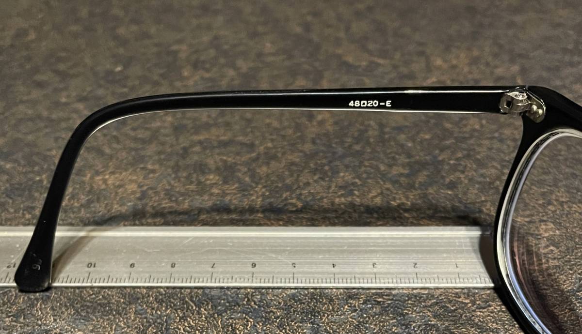 90s80sビンテージBausch&Lombボストン型タイプ眼鏡セルフレーム黒 