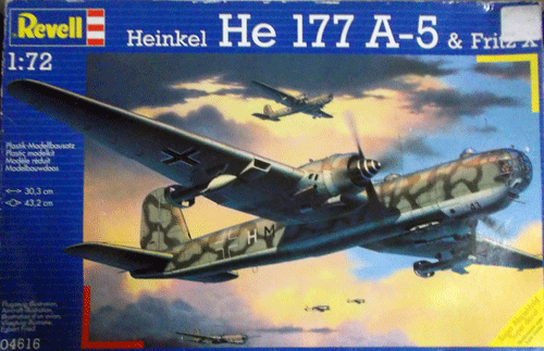 レベル/1/72/ドイツ空軍ハインケルHe-177 A-5グライフ四発爆撃機(フリッツⅩ装備)/未組立品_画像1